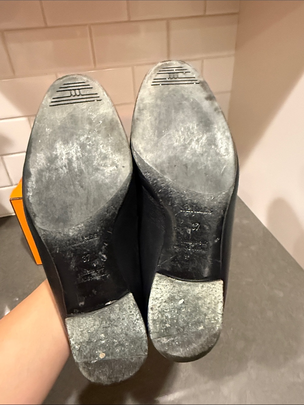 Hermes Paris Loafers Black Silver Hardware Size 37 European - Picture 5 of 9